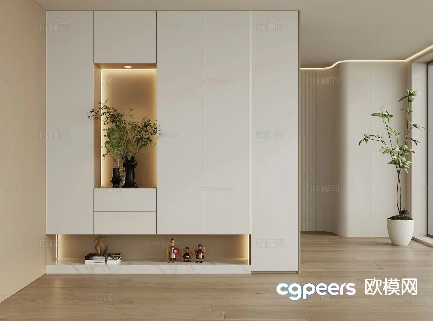 Modern custom shoe cabinet entrance shoe cabinet 3D model