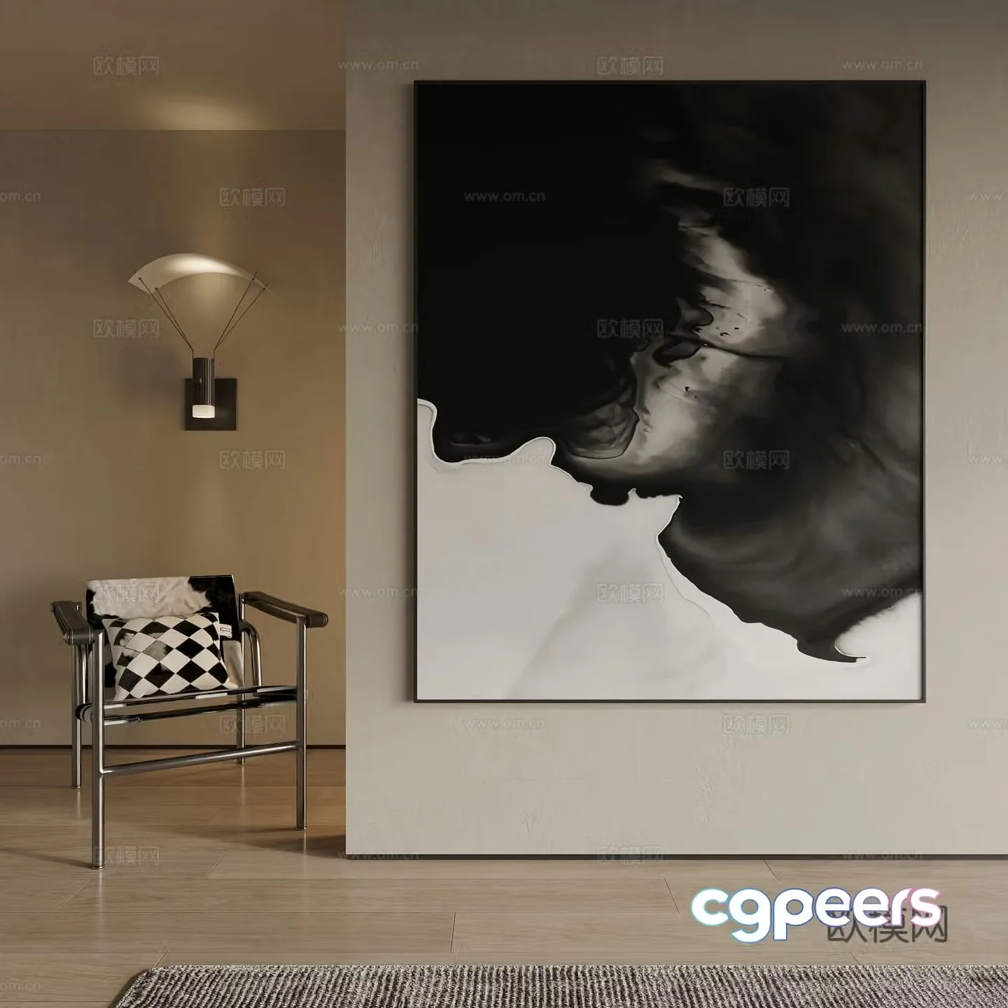 Modern decorative painting 3d model