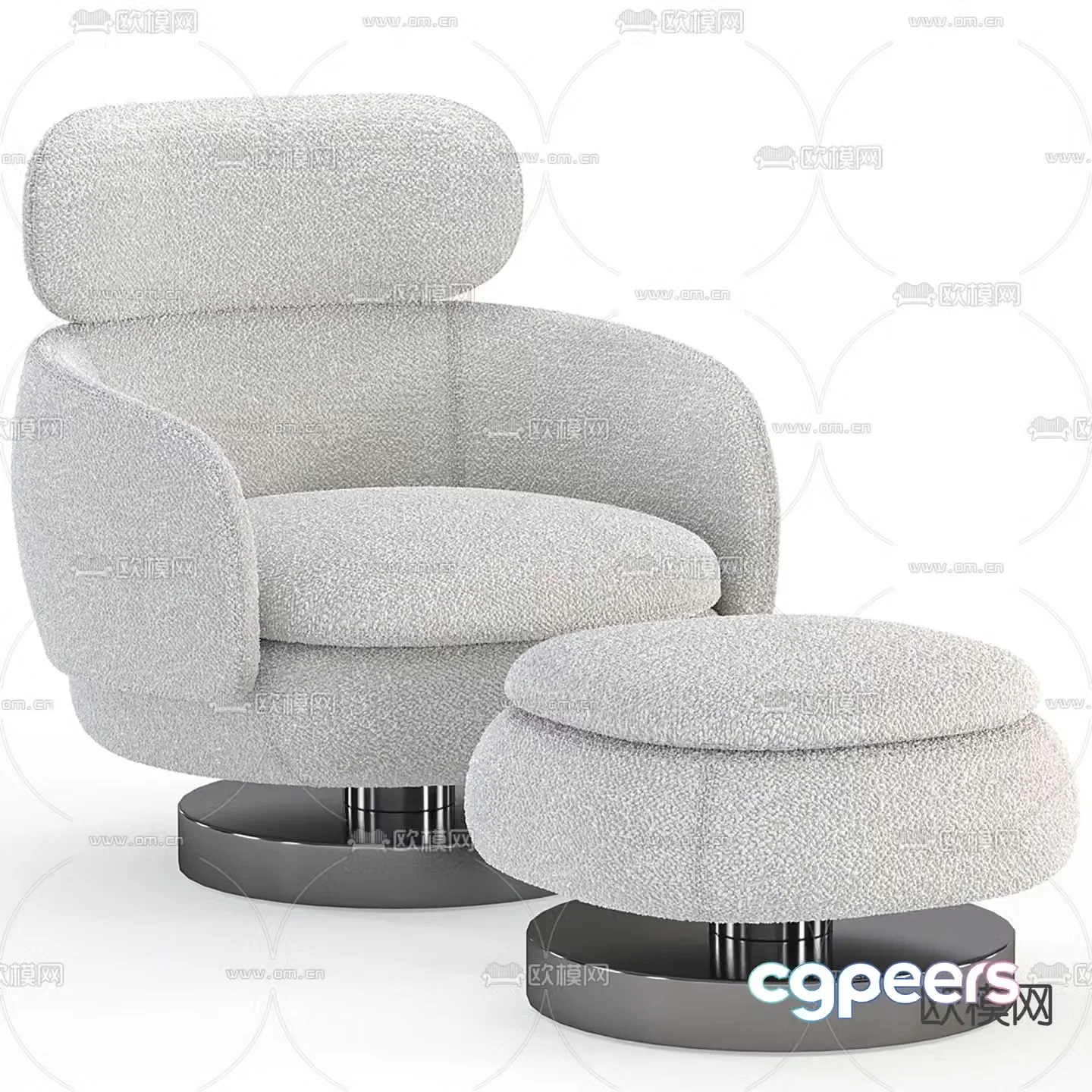 Minotti Italian single sofa sofa chair 3d model