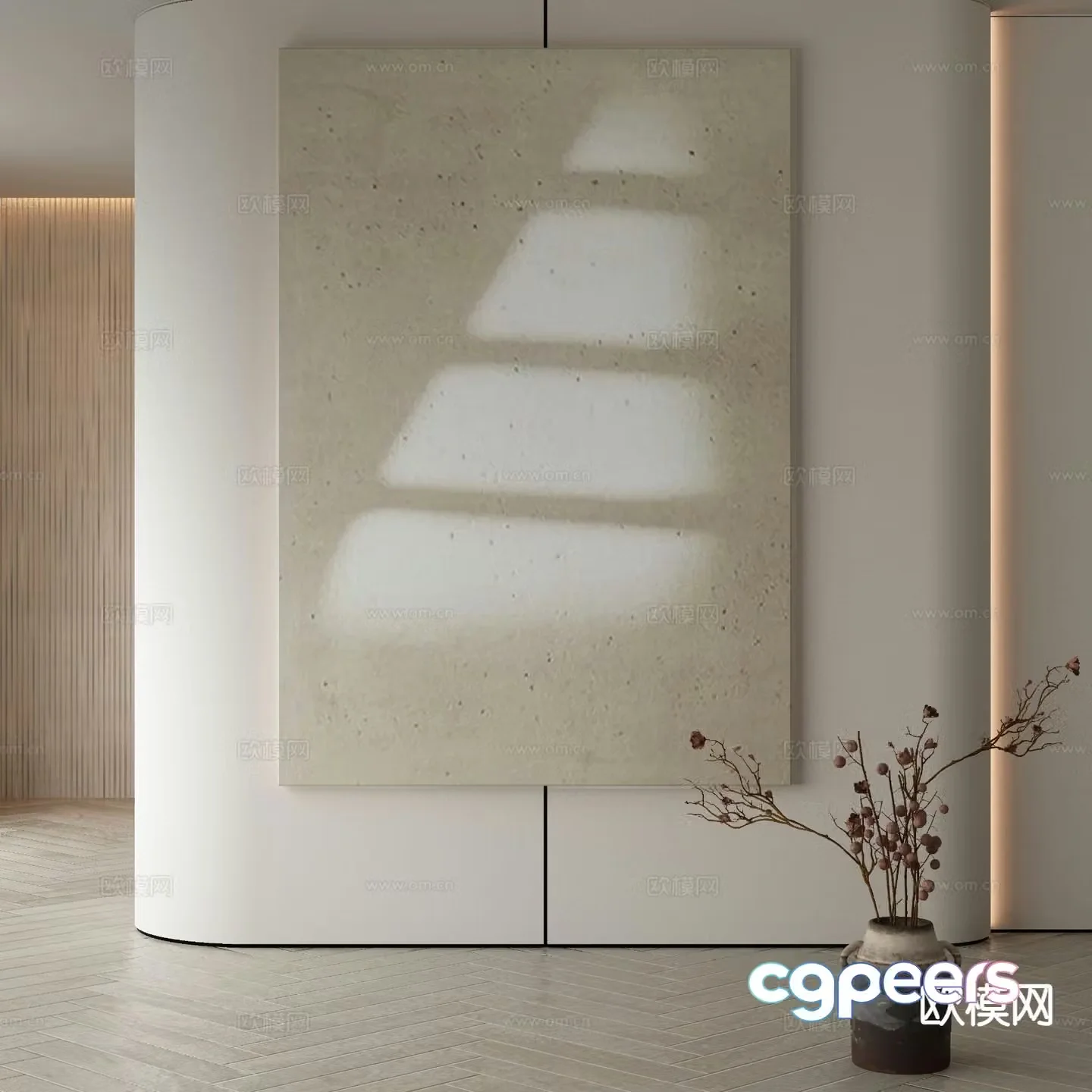 Modern decorative painting texture painting light and shadow painting 3D model