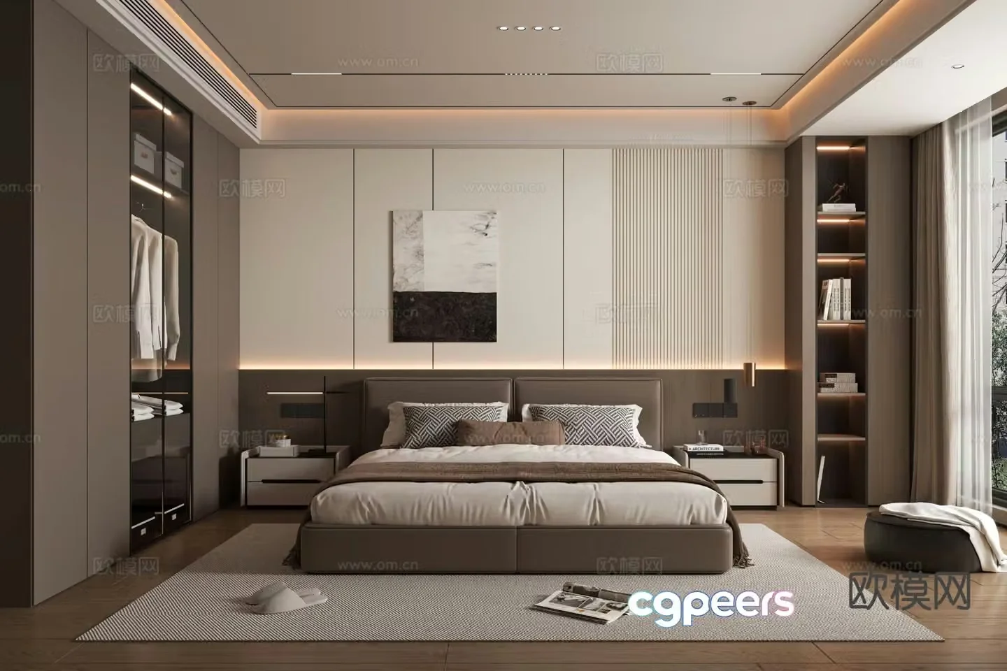 Italian style bedroom master bedroom 3d model