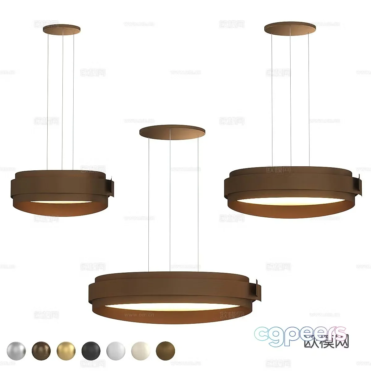 Nordic chandelier ring chandelier restaurant chandelier 3d model