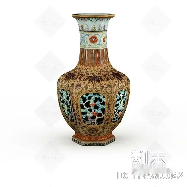 A Decorative Vase 3D Model – 8510 – VRAY Render
