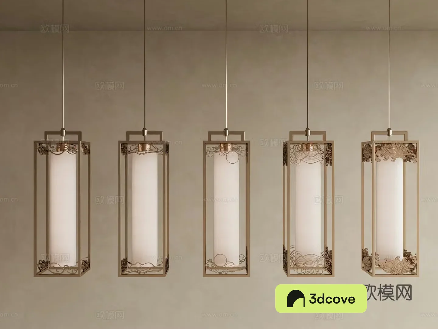 Middle-aged chandeliers New Chinese chandeliers Chinese retro chandeliers Decorative metal chandeliers Chinese metal chandeliers 3D model