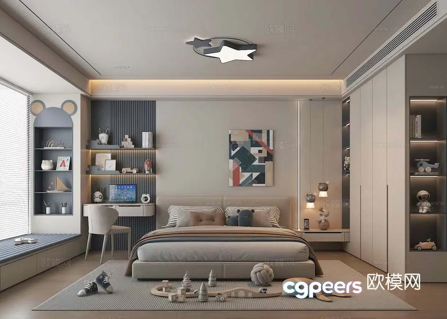 Modern boy room 3d model 3d model
