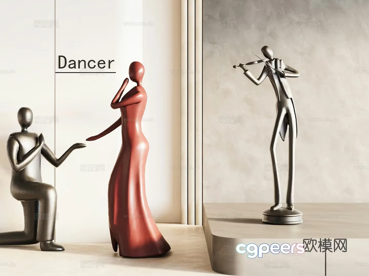 Figure Sculpture Human Sculpture Doll Ornament 3D Model