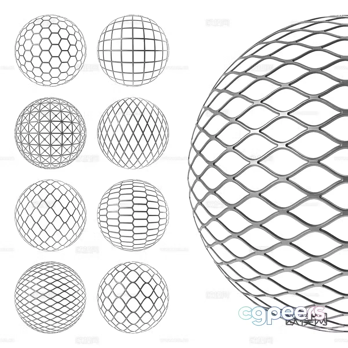 Modern metal perforated metal mesh 3d model