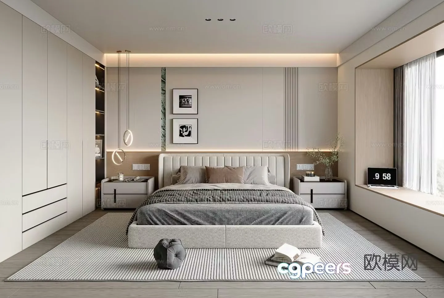 Modern bedroom master bedroom 3d model