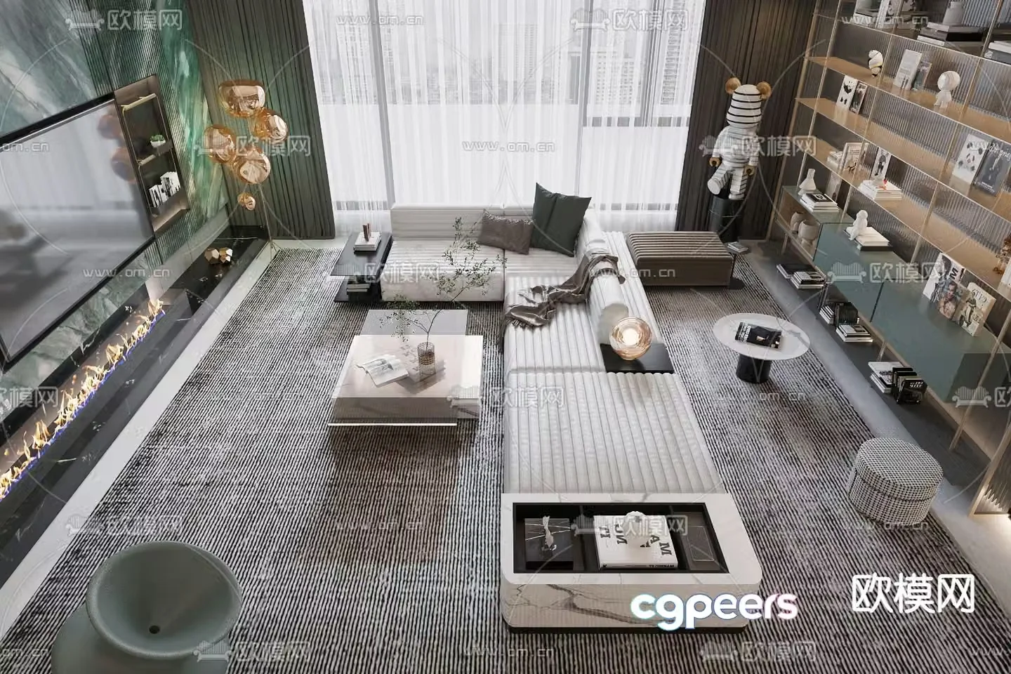 Modern sectional sofa 3d model