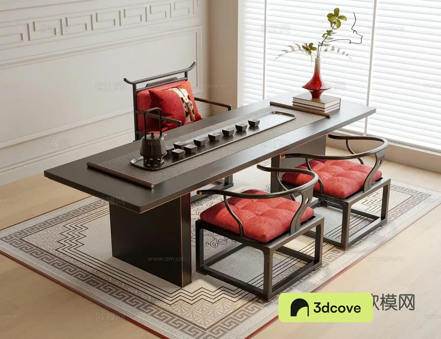 New Chinese tea table and chairs
