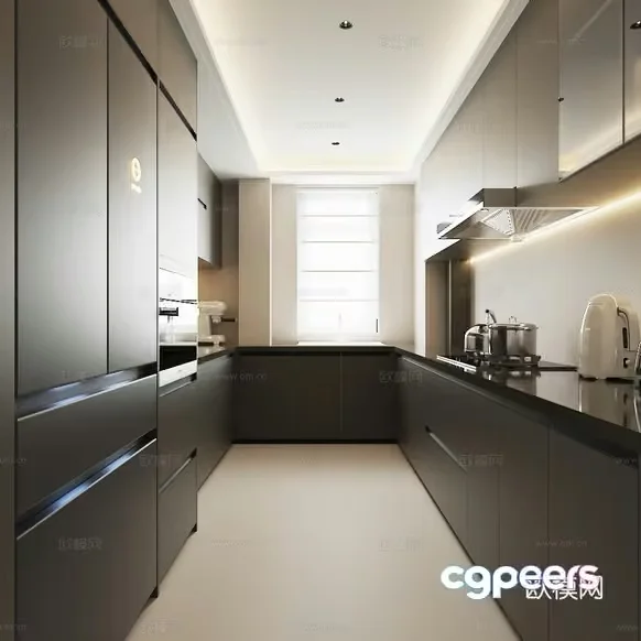 Modern Kitchen Design 3D Model – 11754 – VRAY Render