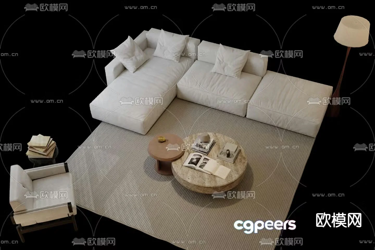 Wabi Sabi modular sofa 3d model