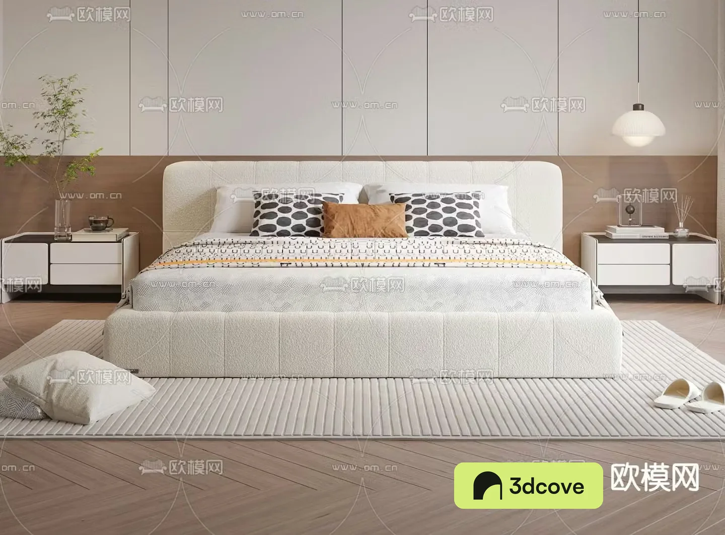 Cream style double bed