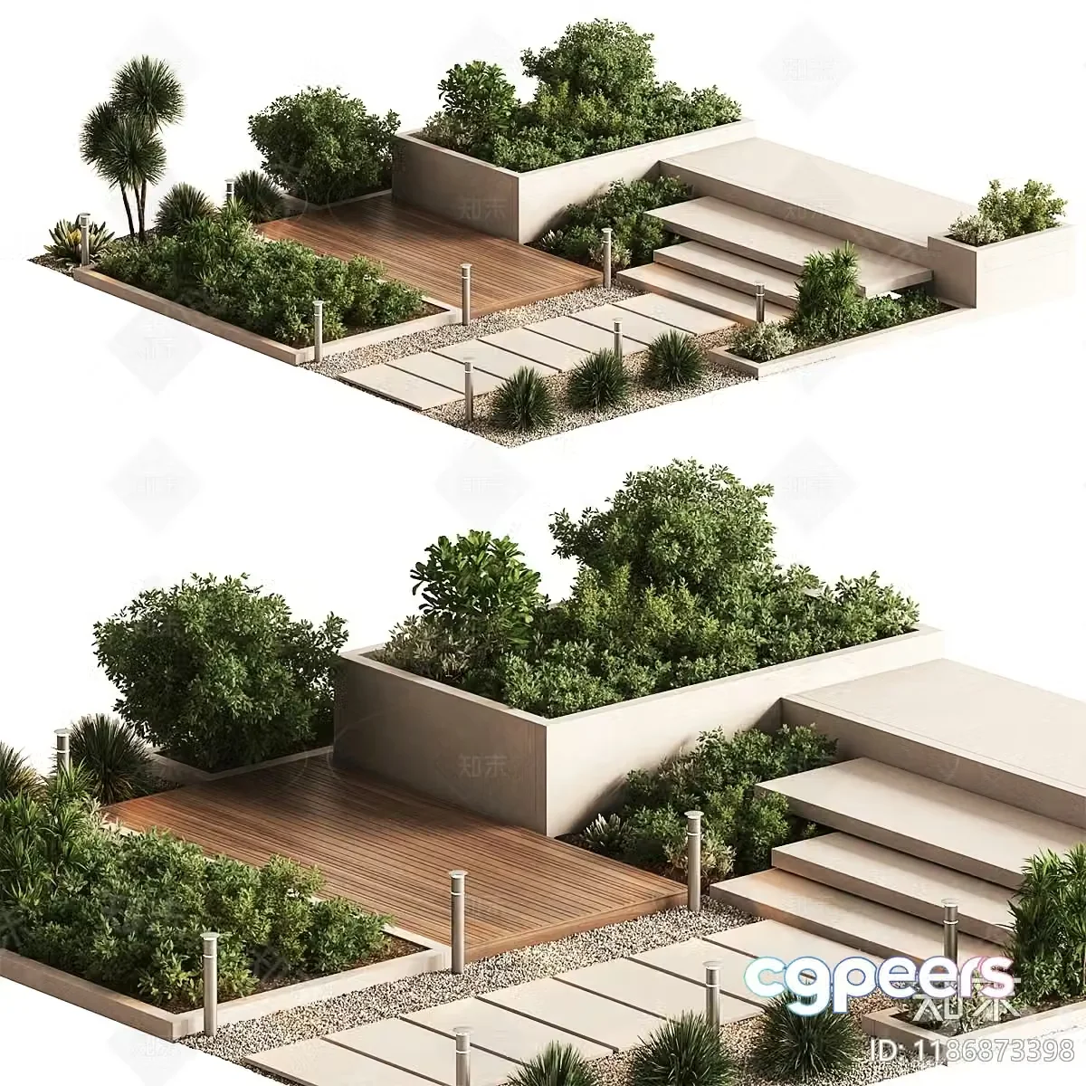 Modern Minimalist Garden 3D Model – 9841 – VRAY Render