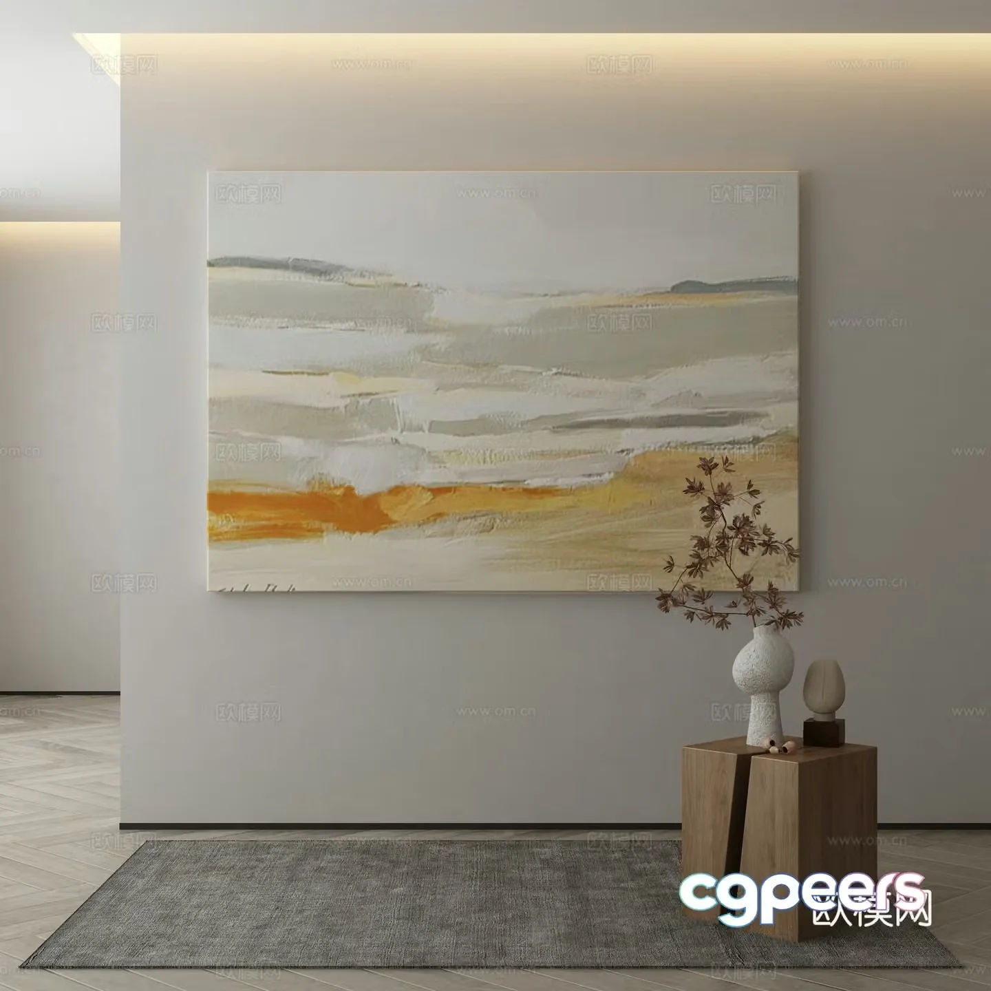 Modern Wasabi Hanging Painting Oil Painting 3D Model