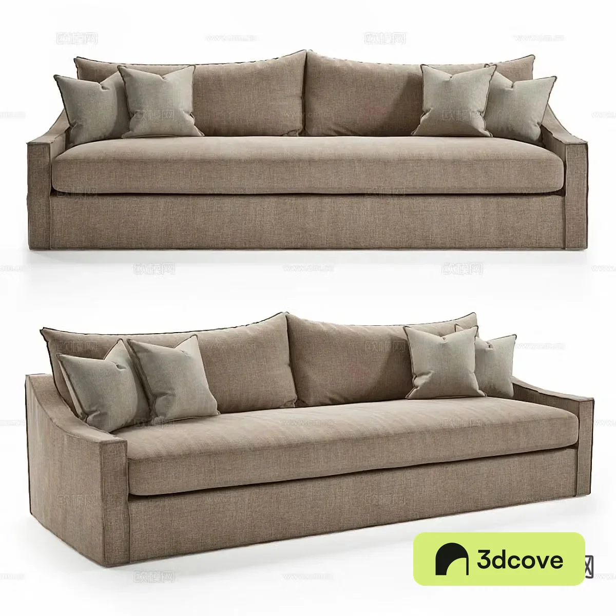 Double sofa upholstered sofa