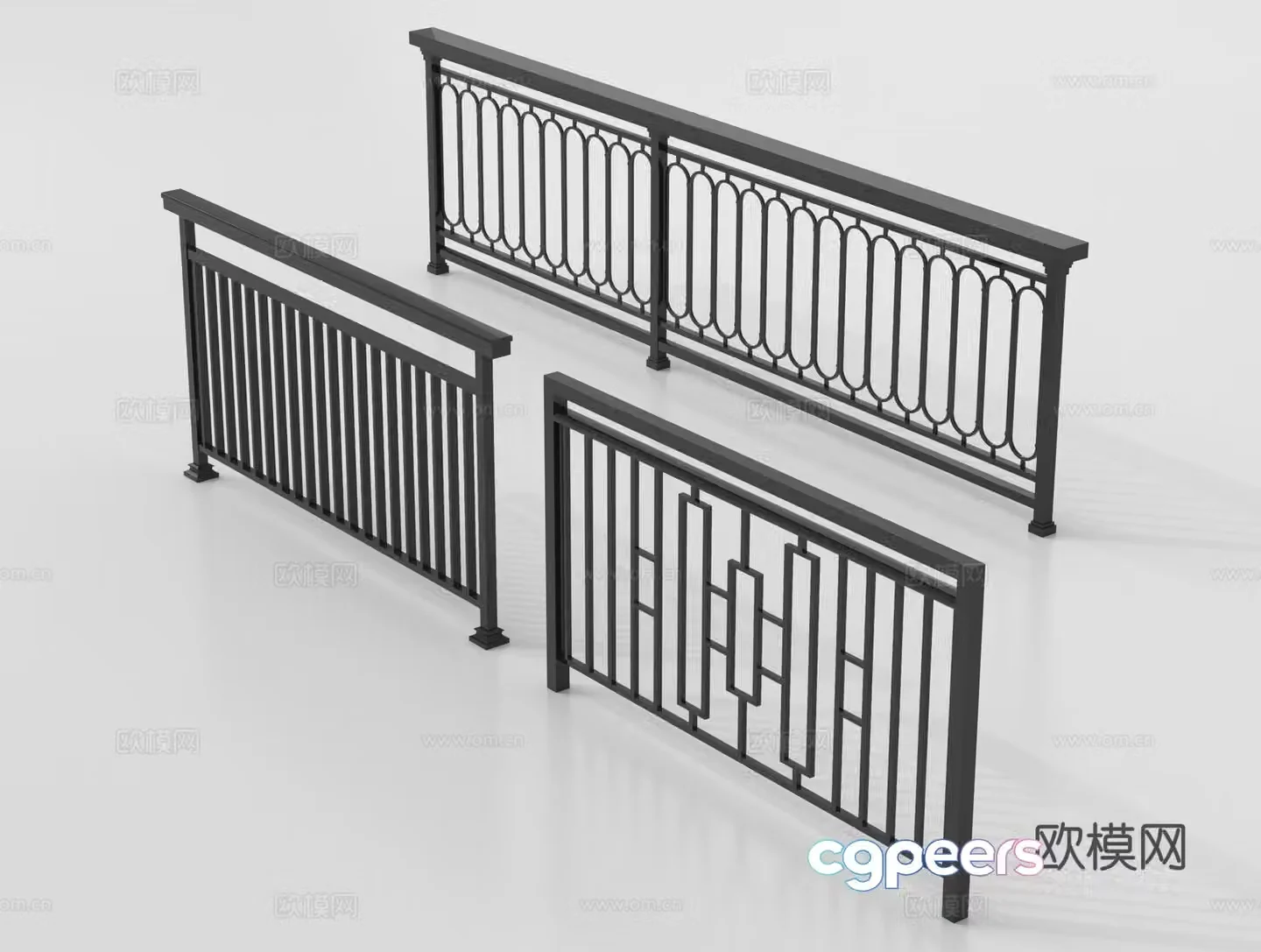 A Set Of Railings 3D Model – 851 – VRAY Render