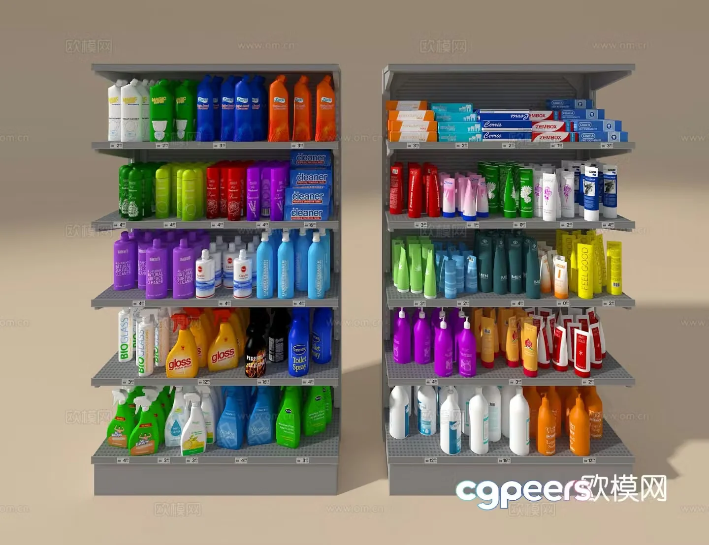Supermarket shelves daily necessities shelves 3d model