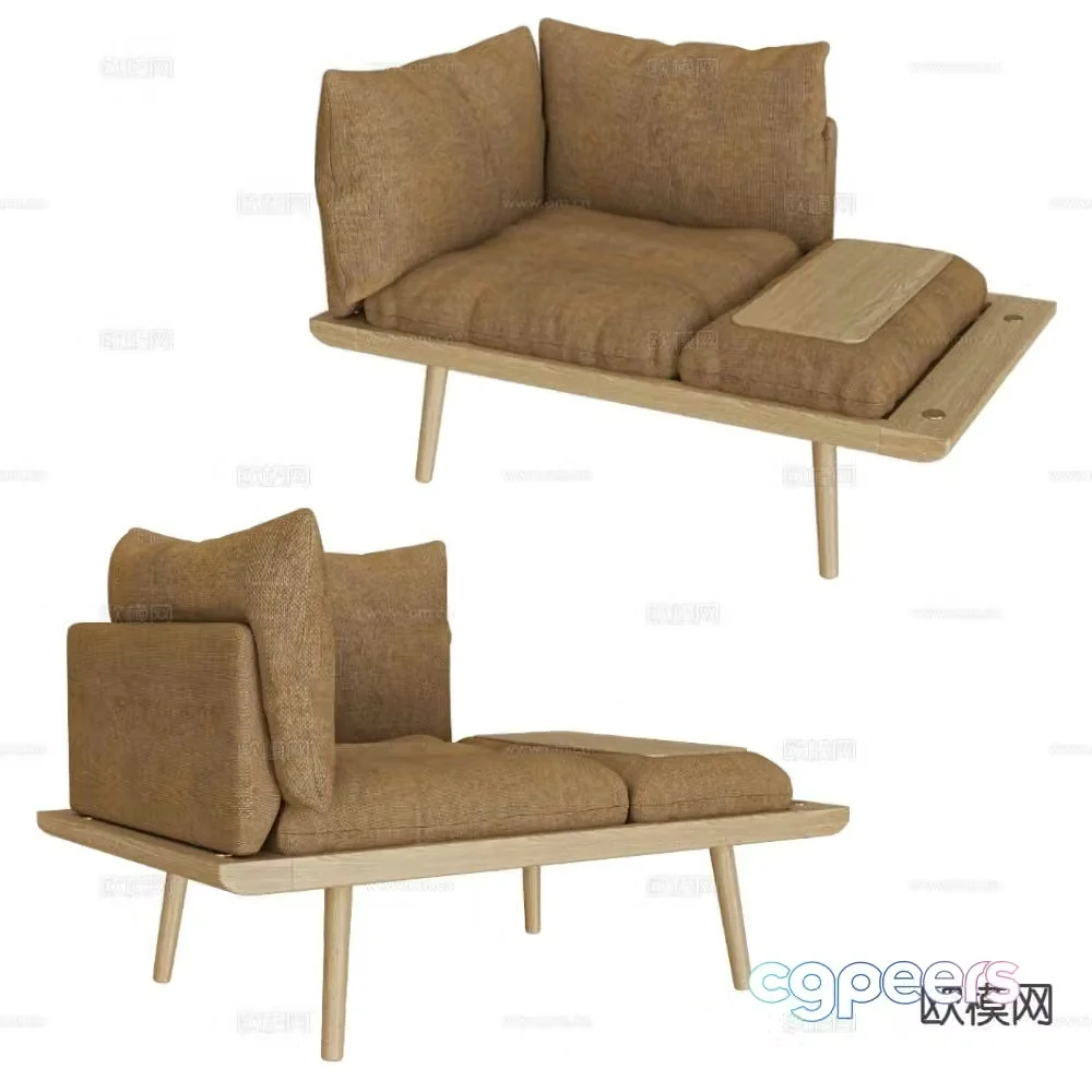 UMAGE Nordic fabric sofa sofa chair leisure chair 3d model