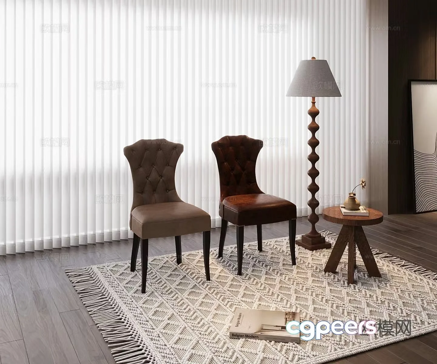 American dining chair 3d model