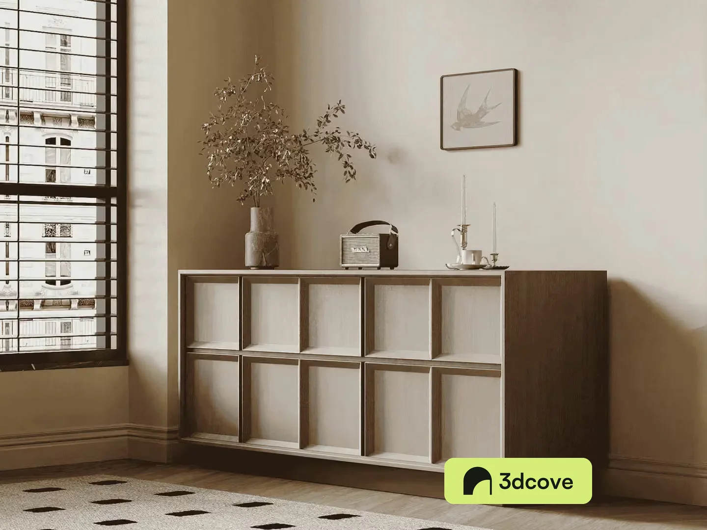 Modern Wooden Shelving Unit