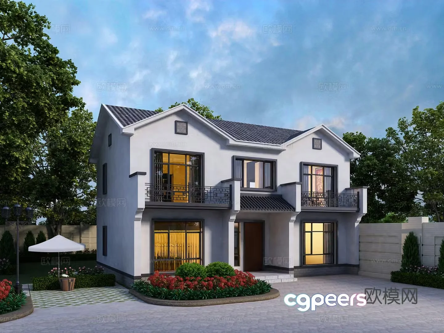 New Chinese style villa 3d model