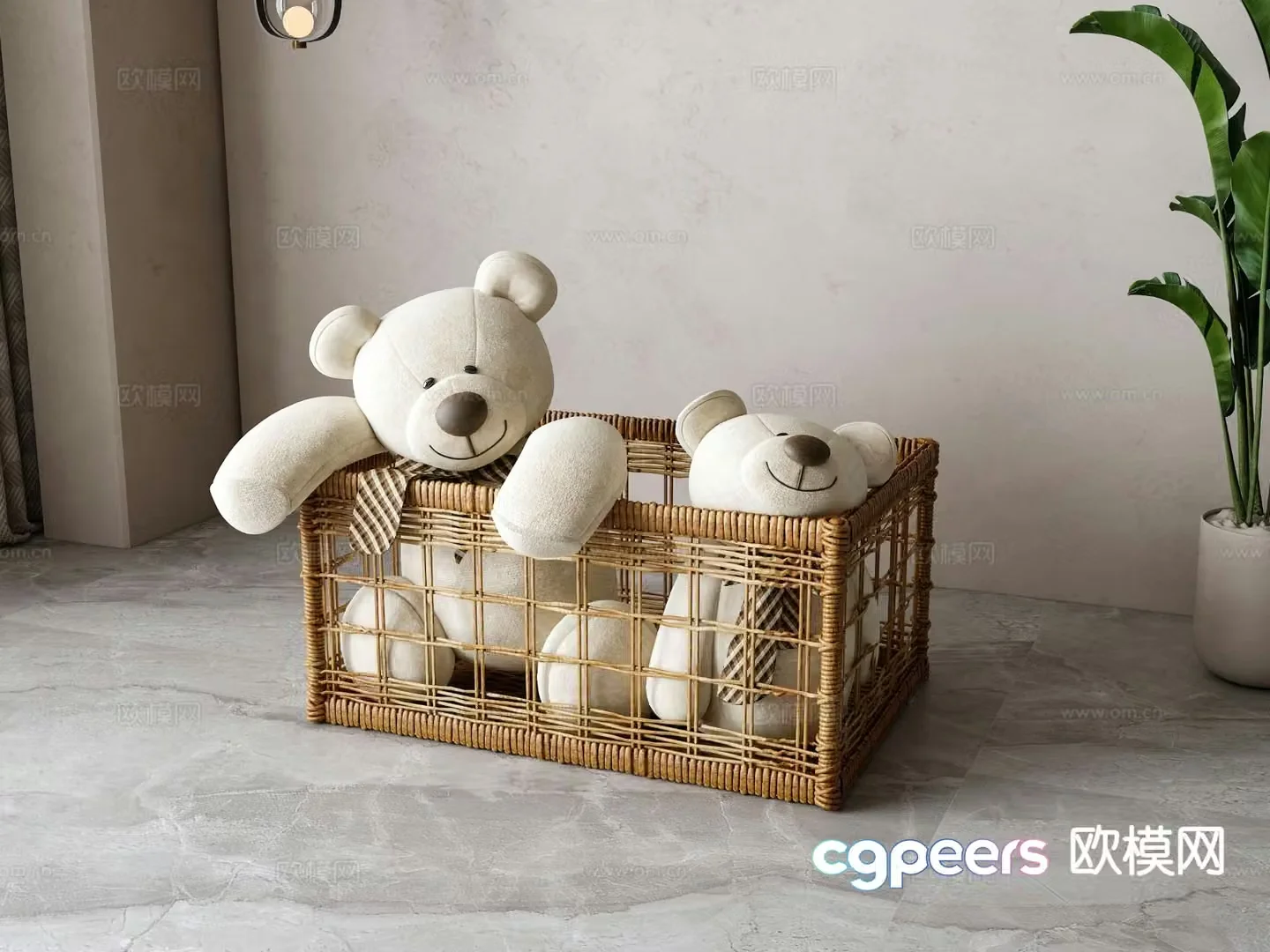 American doll plush doll 3d model