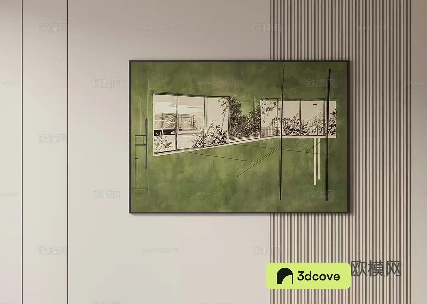 Middle-aged style hanging paintings decorative paintings 3D model