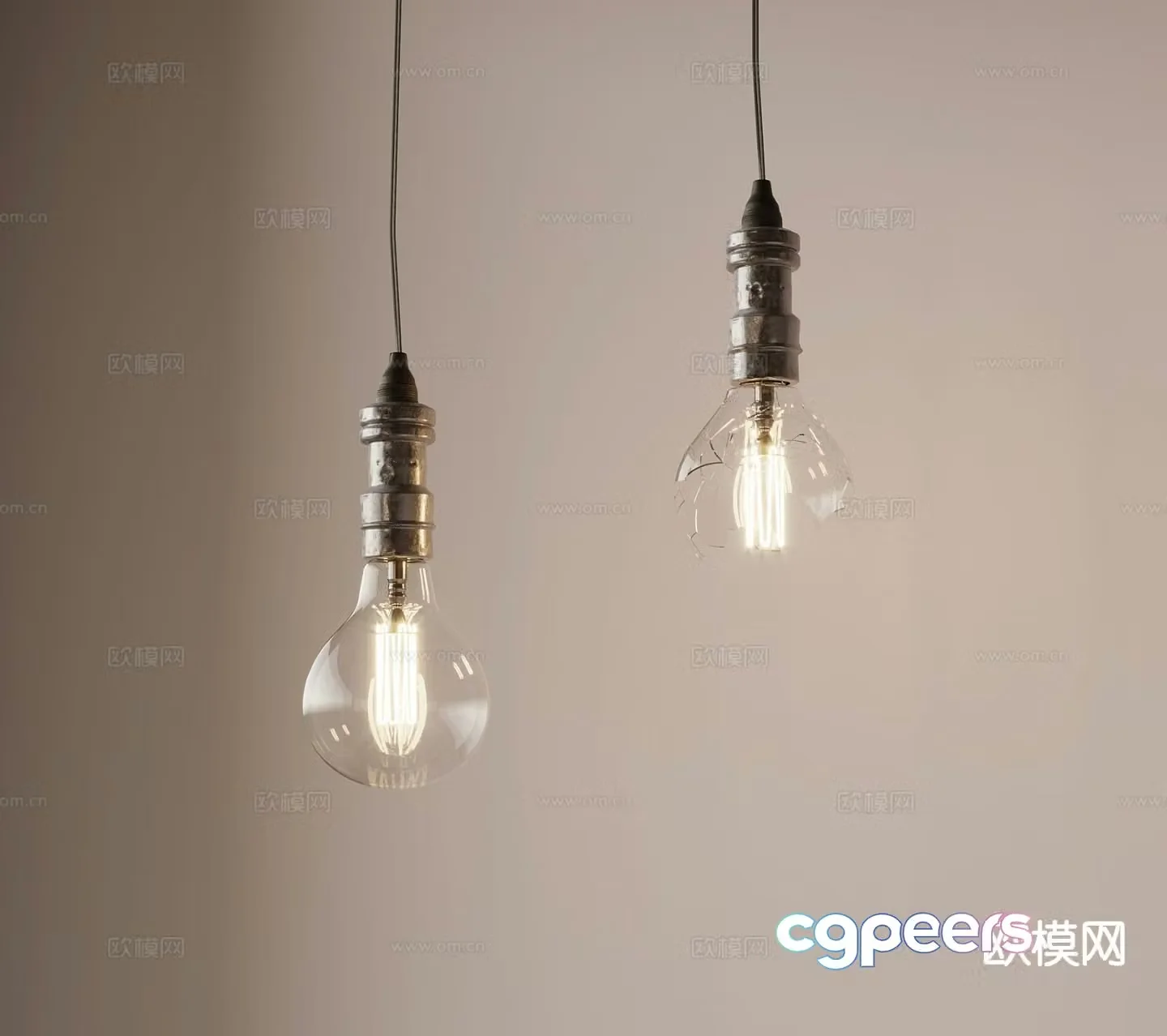 Industrial style small chandelier fishing line chandelier 3d model