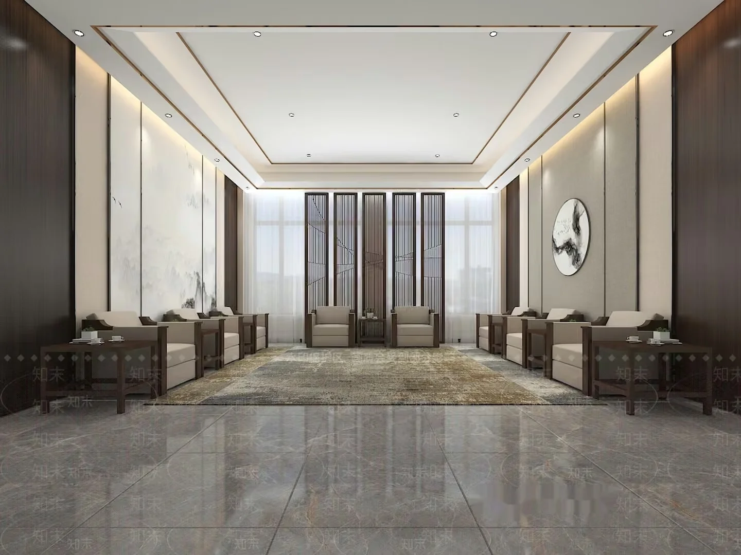 Modern Living Room 3D Model – 17688 – VRAY Render