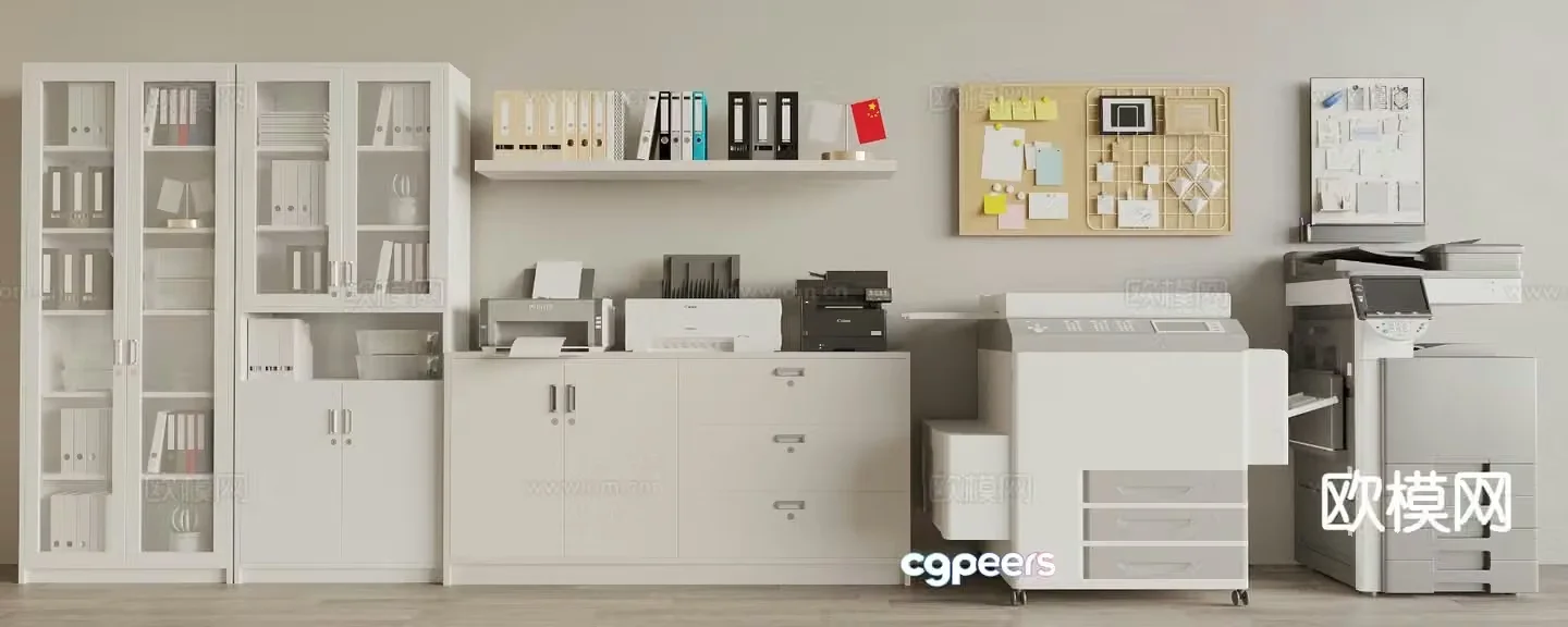 Printer file cabinet office supplies smart printer 3d model