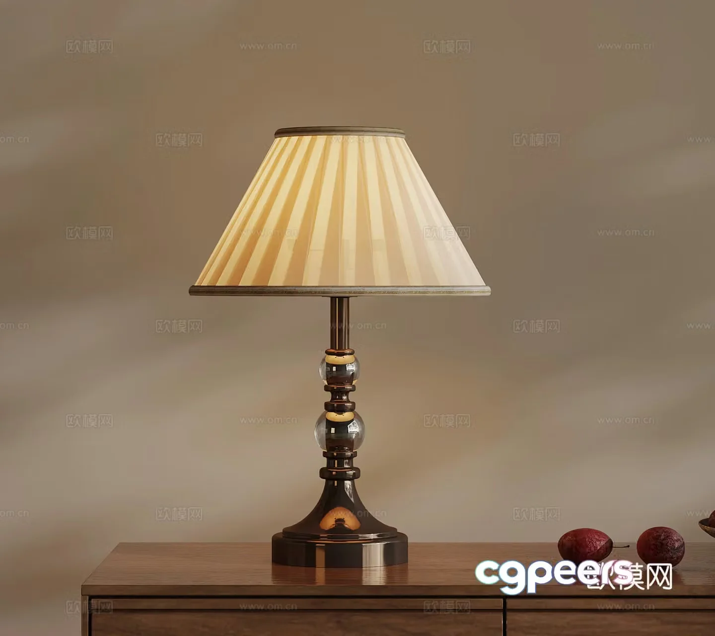 Table lamp French medieval style table lamp 3D model