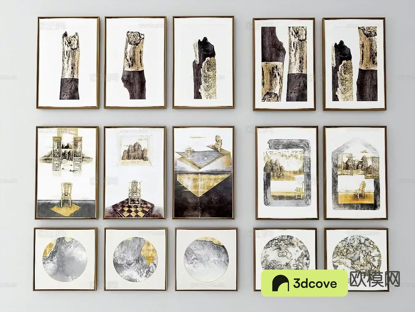 New Chinese style decorative painting combination painting