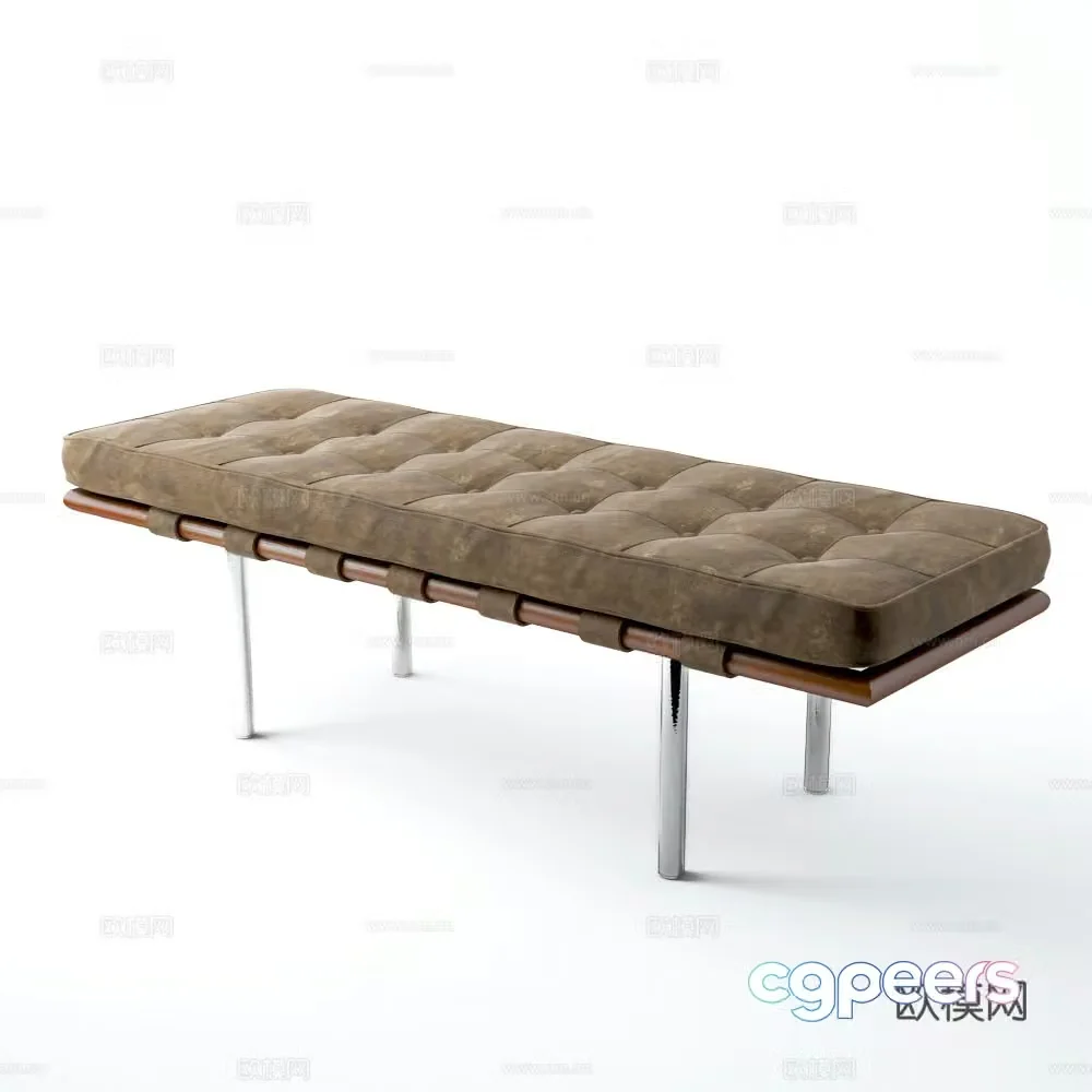barcelona barcelona bench leather bench sofa bench leather bed tail 3d model