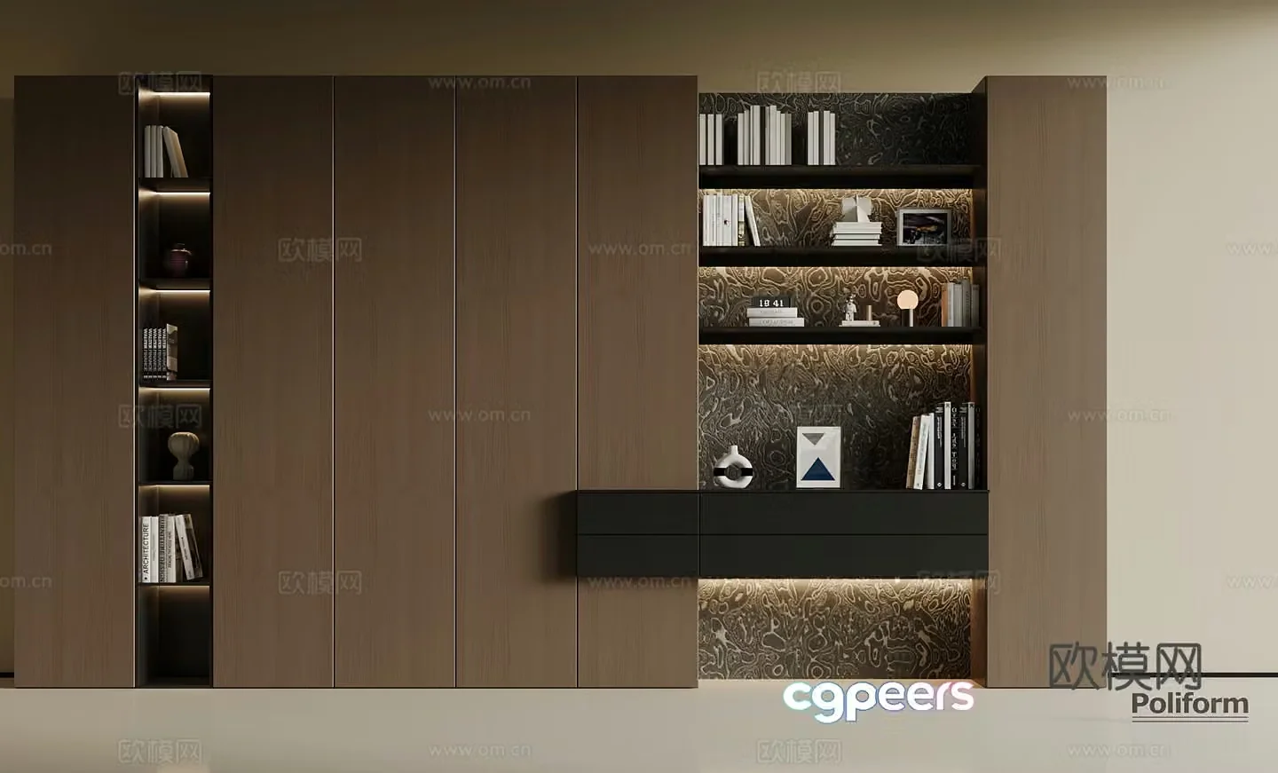 Modern Italian bookcase 3d model