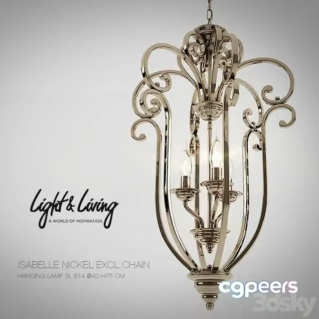 3ds Max Free – Chandelier Light & Living ISABELLE
