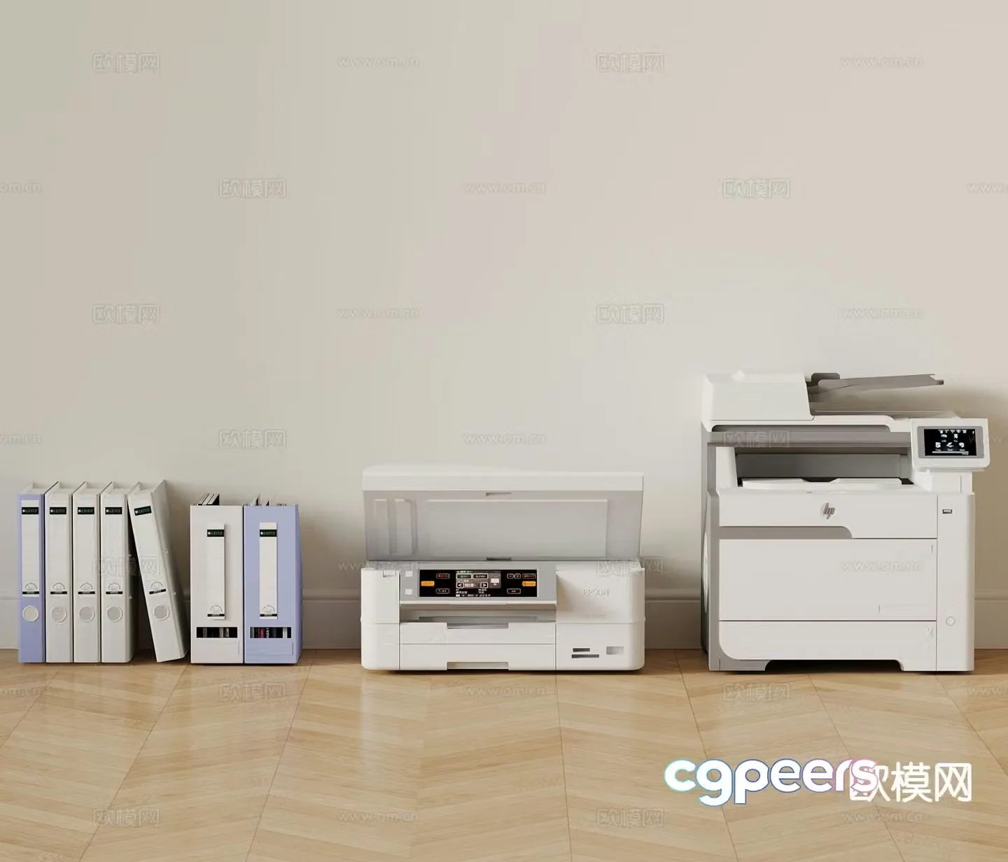 Modern printer copier office supplies 3d model