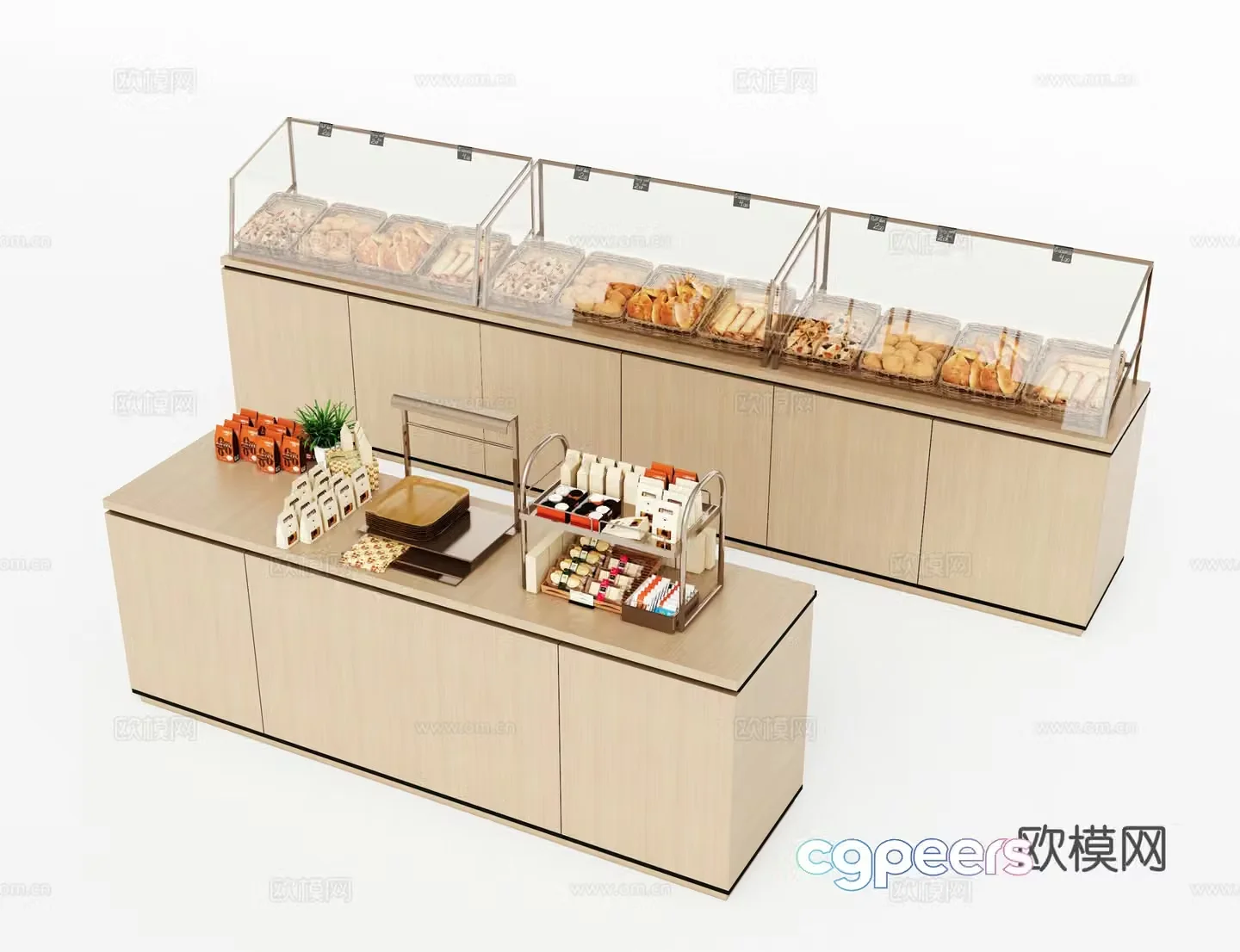 Modern bread cabinet container 3d model