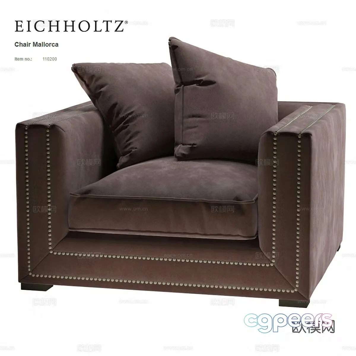 Fabric single sofa reception sofa casual sofa sofa chair lazy sofa square sofa 3d model