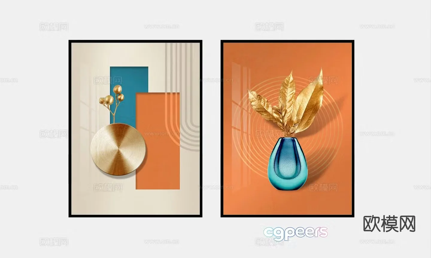 Modern art painting decorative painting 3d model