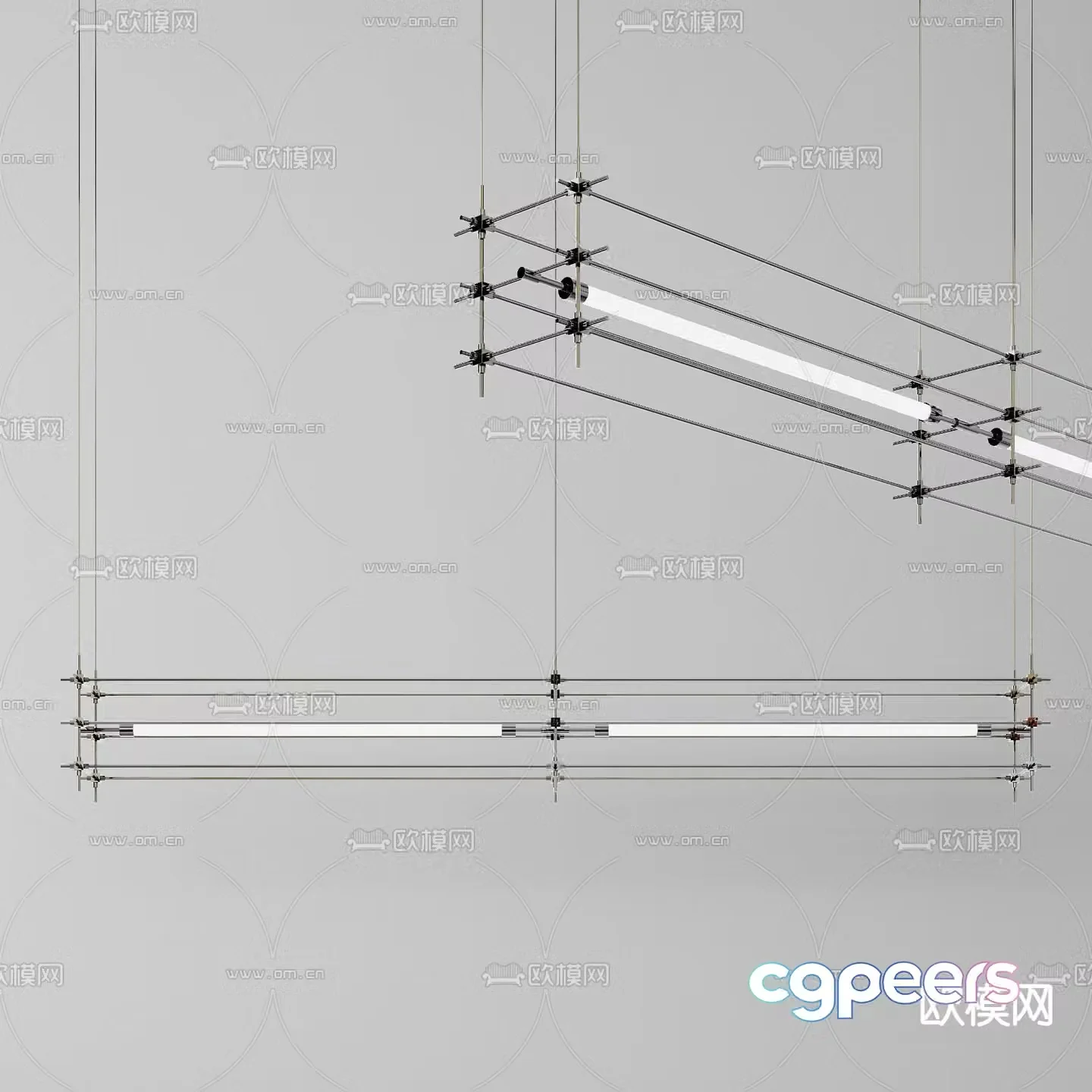 Metal chandelier straight chandelier 3d model