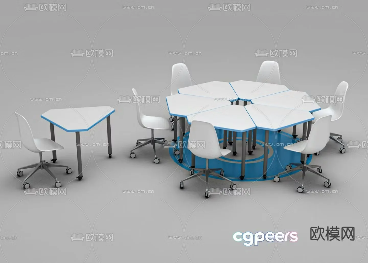 Conference table training table splicing table 3d model