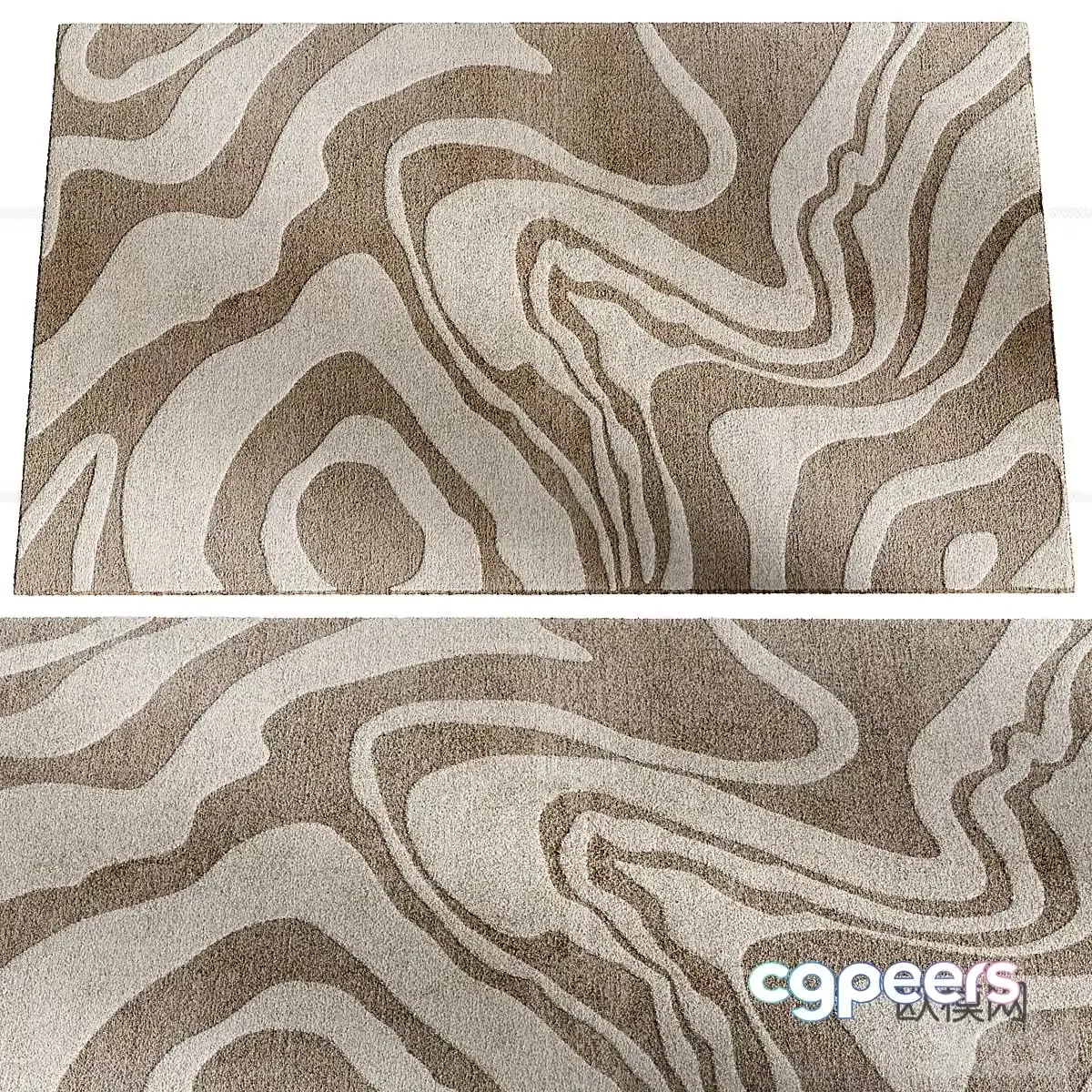 New Chinese style light luxury fabric carpet 3D model