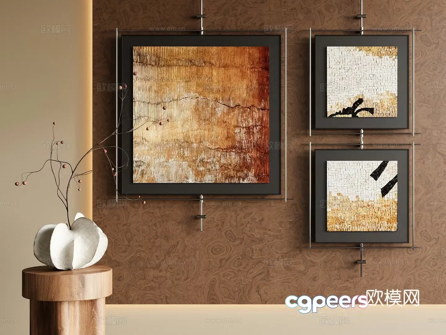 3D model of medieval style decorative painting