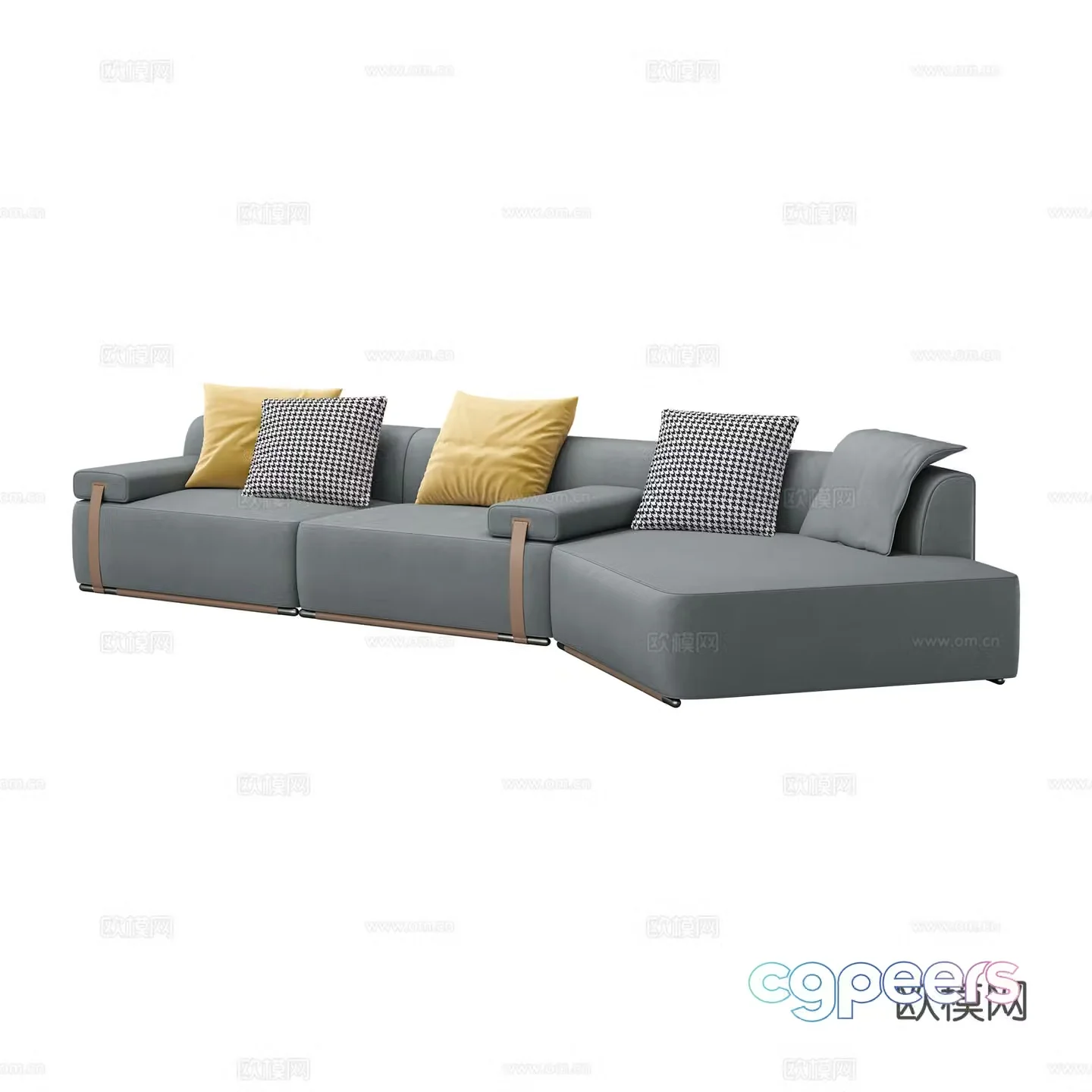 Modern multi-seater sofa corner sofa 3d model