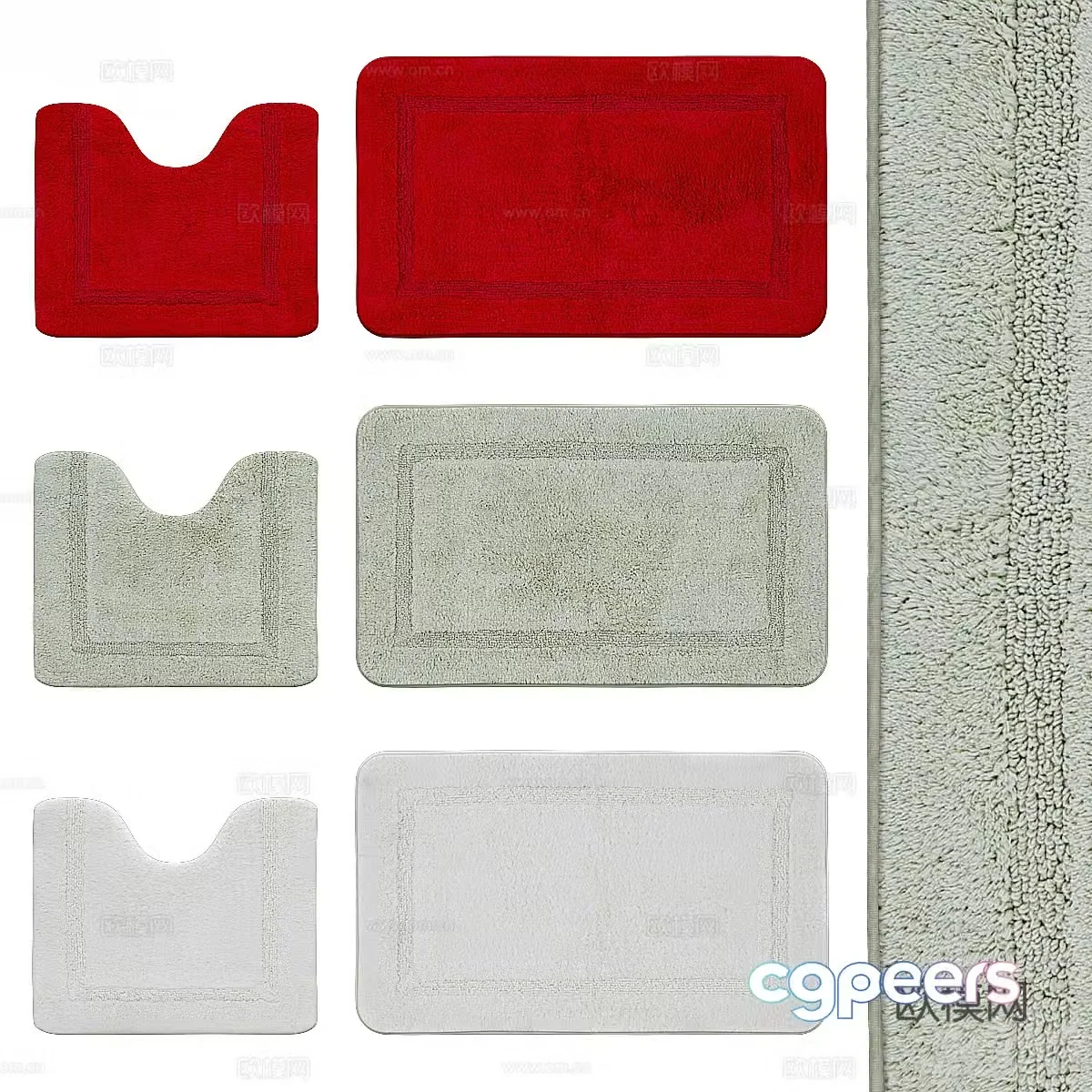 Modern bath mat bath blanket 3d model