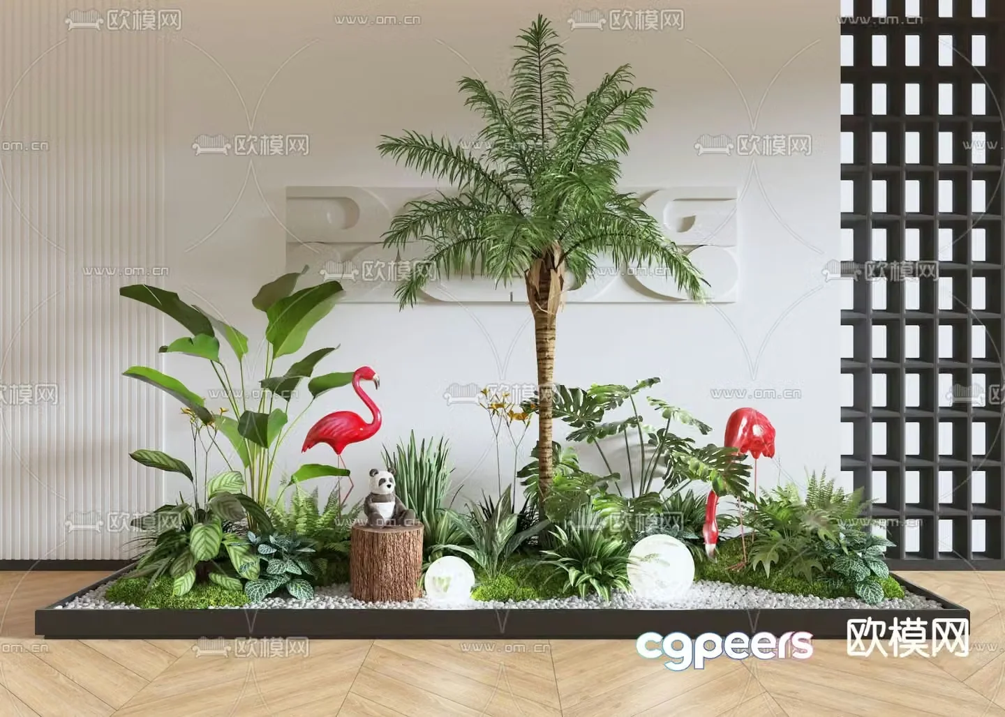 Modern interior landscaping 3d model