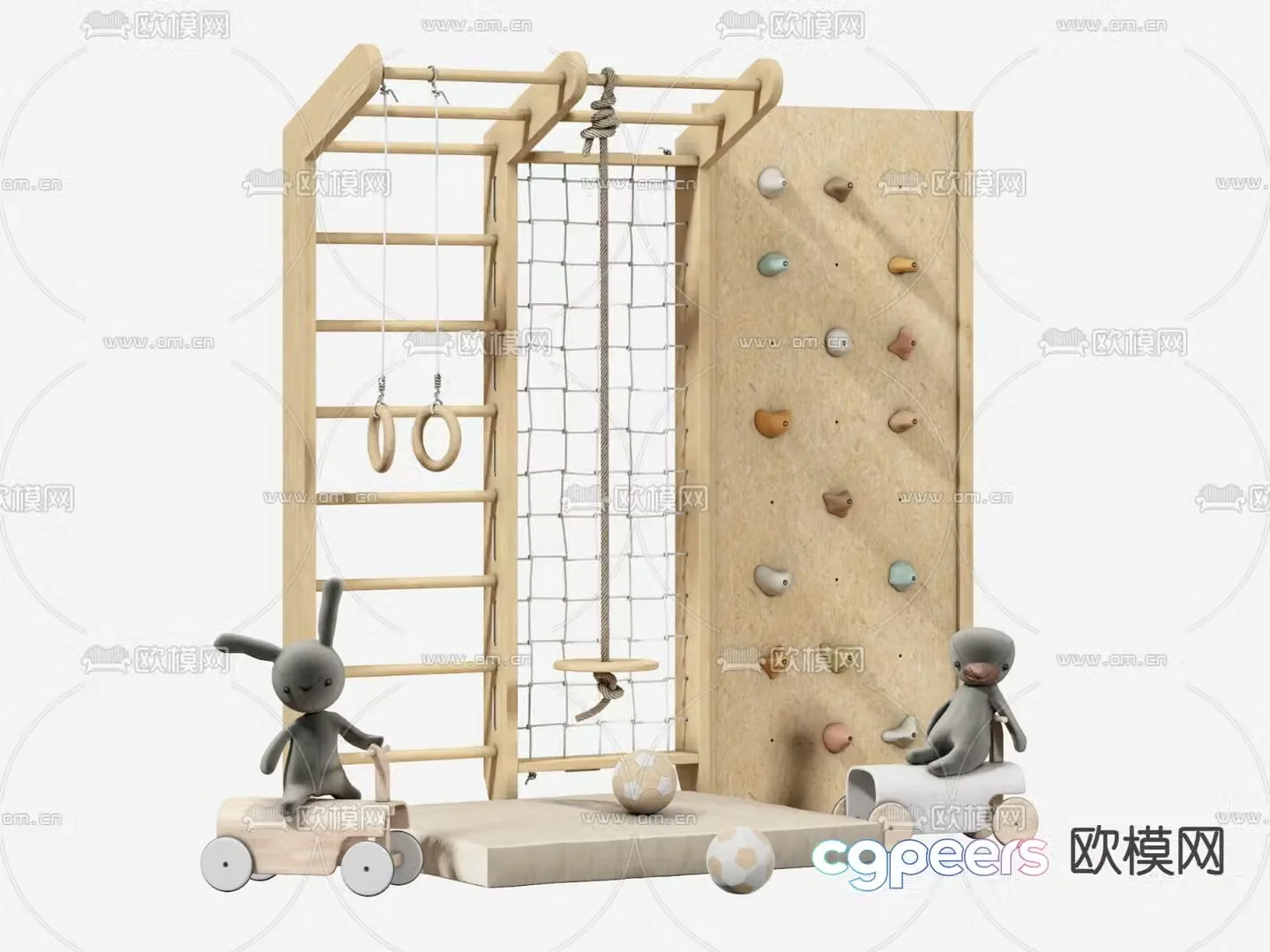 Children’s climbing wall 3d model