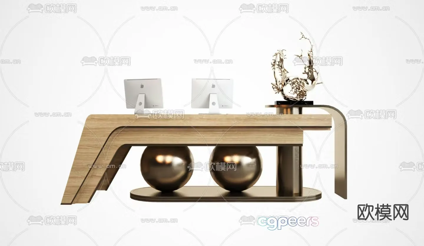 service desk reception desk front desk 3d model