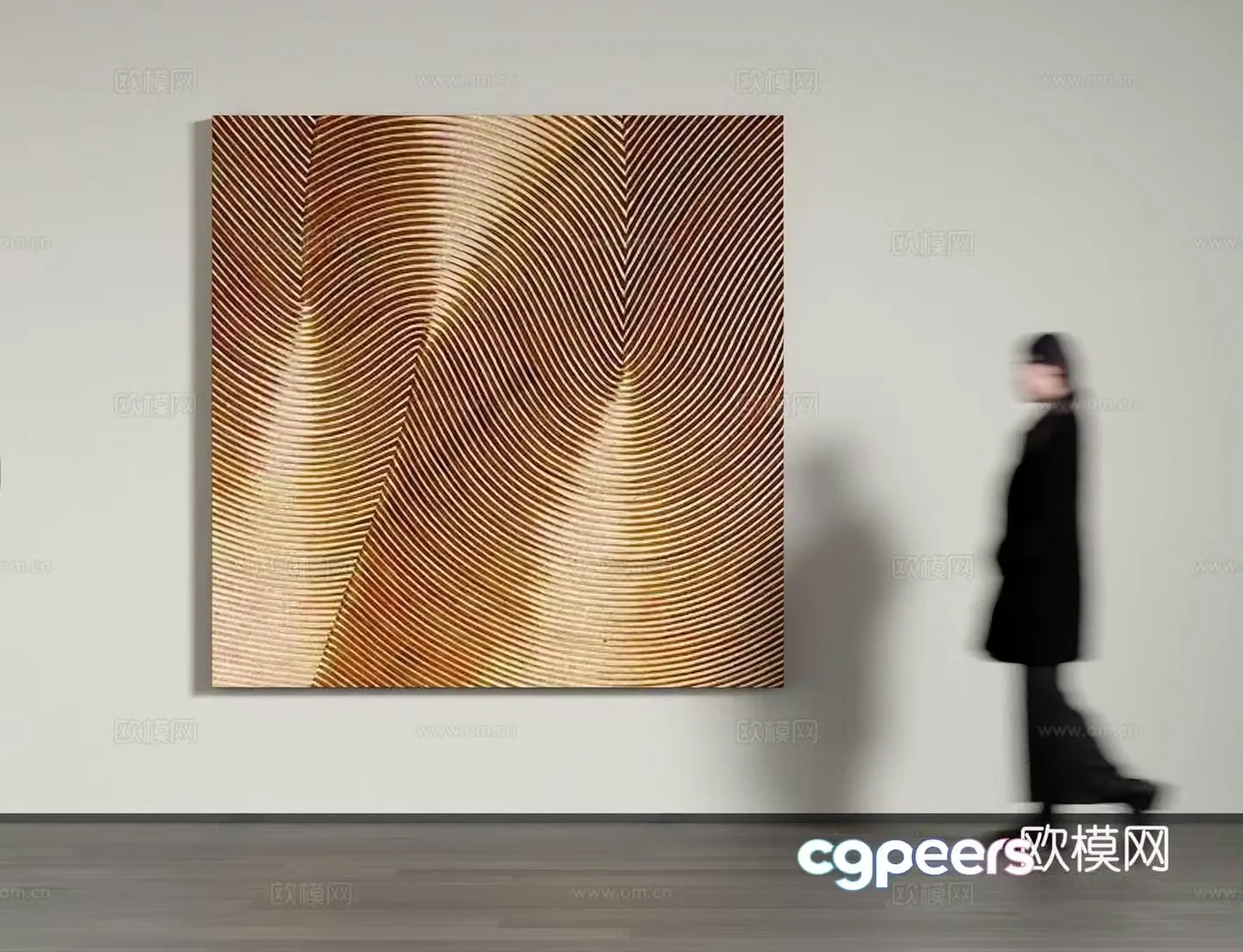 Modern art hanging painting oil painting photo frame woman 3d model